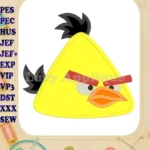 Chuck Angry Birds Applique Embroidery Design - Instant Download