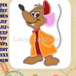 Cinderella Jaq Applique Embroidery Design - Instant Download