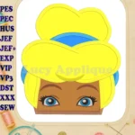 Cinderella Princess Applique 02 Embroidery Design - Instant Download