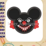 Clown Mickey Ears Applique Design - Instant Download