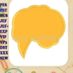 Comic Speech Bubble Applique 01 Embroidery Design - Instant Download