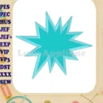 Comic Speech Bubble Applique 02 Embroidery Design - Instant Download