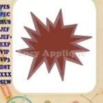 Comic Speech Bubble Applique 03 Embroidery Design - Instant Download