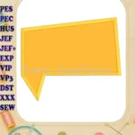 Comic Speech Bubble Applique 05 Embroidery Design - Instant Download