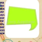 Comic Speech Bubble Applique 08 Embroidery Design - Instant Download