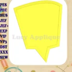 Comic Speech Bubble Applique 09 Embroidery Design - Instant Download