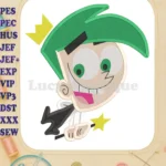 Cosmo The Fairly OddParents Fill Embroidery Design 01 - Instant Download