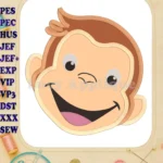 Curious George Applique 02 Embroidery Design - Instant Download