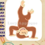 Curious George Applique Design 02 - Instant Download