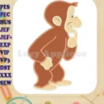 Curious George Applique Design 03 - Instant Download