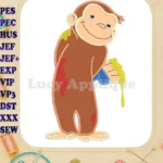 Curious George Applique Design 04 - Instant Download