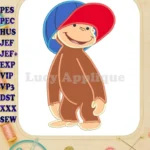 Curious George Applique Design 05 - Instant Download