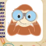 Curious George Applique Design 10 - Instant Download