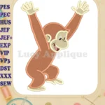 Curious George Fill Embroidery Design 06 - Instant Download