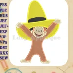 Curious George Fill Embroidery Design 08 - Instant Download