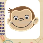 Curious George Fill Machine 01 Embroidery Design - Instant Download