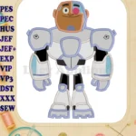 Cyborg Teen Titans Go Applique Design 02 - Instant Download