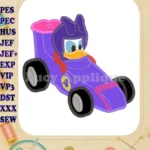 Daisy Duck Roadster Racers Applique Design - Instant Download