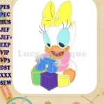 Daisy Duck With Cubes Applique Design 01 - Instant Download