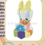 Daisy Duck With Cubes Fill Embroidery Design 01 - Instant Download