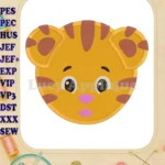 Daniel Tiger Face Applique 01 Embroidery Design - Instant Download