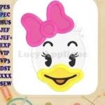 Disney Cuties Daisy Duck Face Applique Embroidery Design - Instant Download
