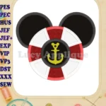 Disney Mickey Anchor Applique Embroidery Design - Instant Download