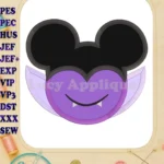 Disney Mickey Halloween Vampire Applique Embroidery Design - Instant Download