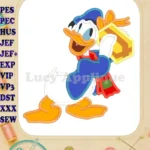Donald Duck Birthday Gift Applique Design 01 - Instant Download