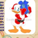 Donald Duck Birthday Gift Applique Design 02 - Instant Download