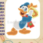 Donald Duck Birthday Gift Fill Embroidery Design 01 - Instant Download