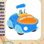 Donald Duck Roadster Racers Applique Design - Instant Download