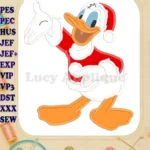 Donald Duck Santa Applique Design - Instant Download
