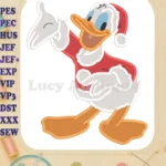 Donald Duck Santa Fill Embroidery Design - Instant Download