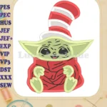 Dr Seuss Baby Yoda Filled Embroidery Design - Instant Download