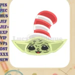 Dr Seuss Baby Yoda Head Filled Embroidery Design - Instant Download
