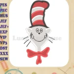 Dr Seuss Cat in the Hat Happy Filled Embroidery Design - Instant Download