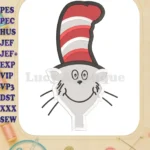 Dr Seuss Cat in the Hat Without Tie Happy Filled Embroidery Design - Instant Download