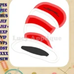 Dr Seuss Hat Birthday Applique Design - Instant Download