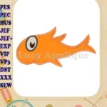Dr Seuss The Fish Orange Fish Applique Design 01 - Instant Download