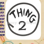 Dr Seuss Thing 2 Applique Design - Instant Download