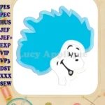 Dr Seuss Thing Two Head Applique Design - Instant Download