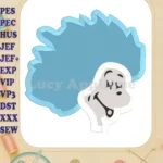 Dr Seuss Thing Two Head Filled Embroidery Design - Instant Download