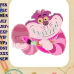 Easter Cheshire Cat Alice in Wonderland Applique Design - Instant Download