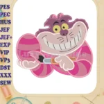 Easter Cheshire Cat Alice in Wonderland Fill Embroidery Design - Instant Download