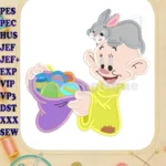 Easter Dopey Snow White and the Seven Dwarfs Applique Design - Instant Download