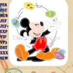 Easter Eggs Mickey Mouse Applique Design - Instant Download