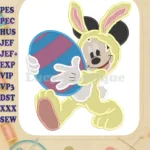 Easter Mickey Bunny Fill Embroidery Design - Instant Download