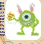 Easter Mike Wazowski Fill Embroidery Design - Instant Download