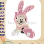 Easter Minnie Bunny Fill Embroidery Design - Instant Download